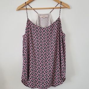 🌹Banana Republic Patterned Racerback Spaghetti Strap Tank Blouse
